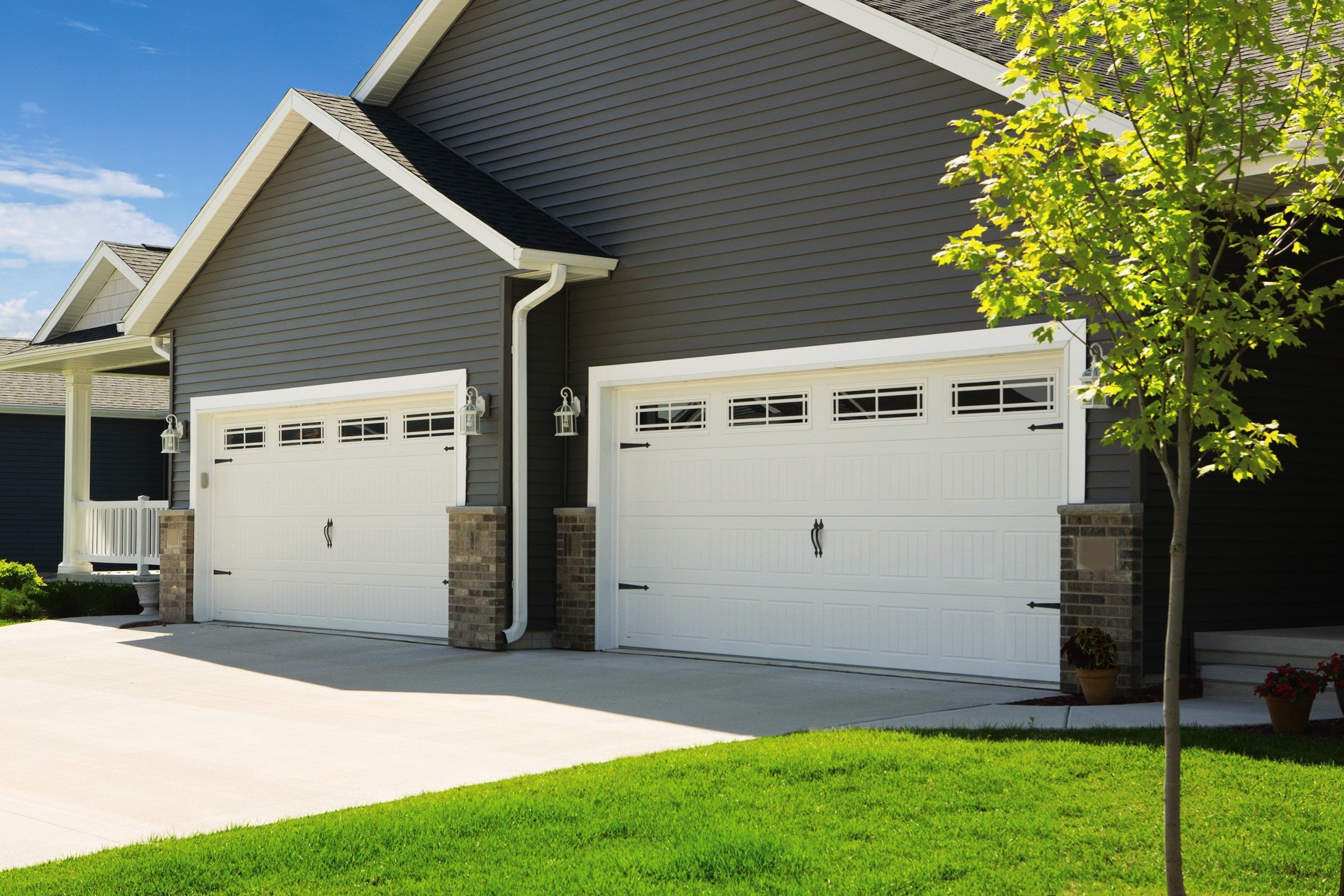 A Traditional Steel Overhead Garage Door